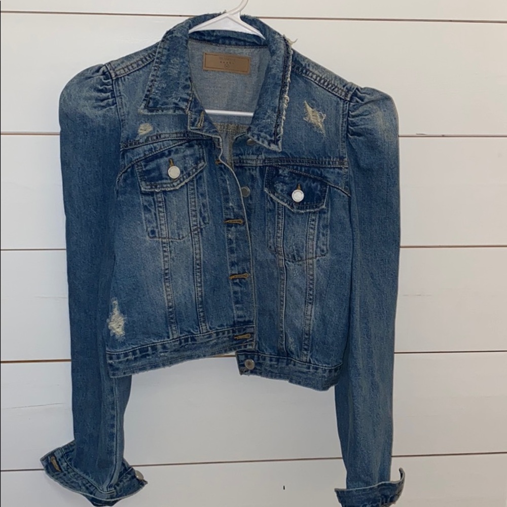 BLANK NYC puff sleeve denim jacket MEDIUM